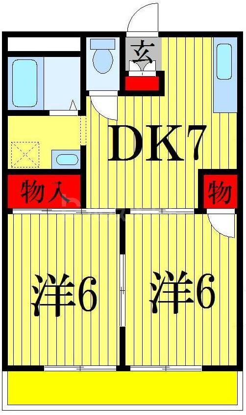 サンライズみつはし(2DK/3階)の間取り写真