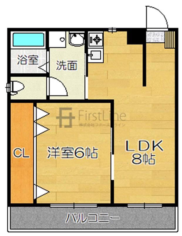 カンノアパート(1LDK/1階)の間取り写真