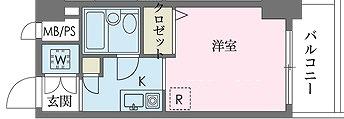 ウインベルソロ国分寺1(ワンルーム/3階)の間取り写真