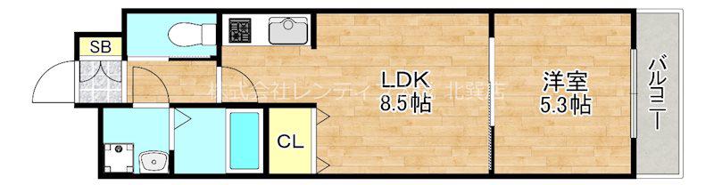アッシュメゾン平野ノースII(1LDK/1階)の間取り写真