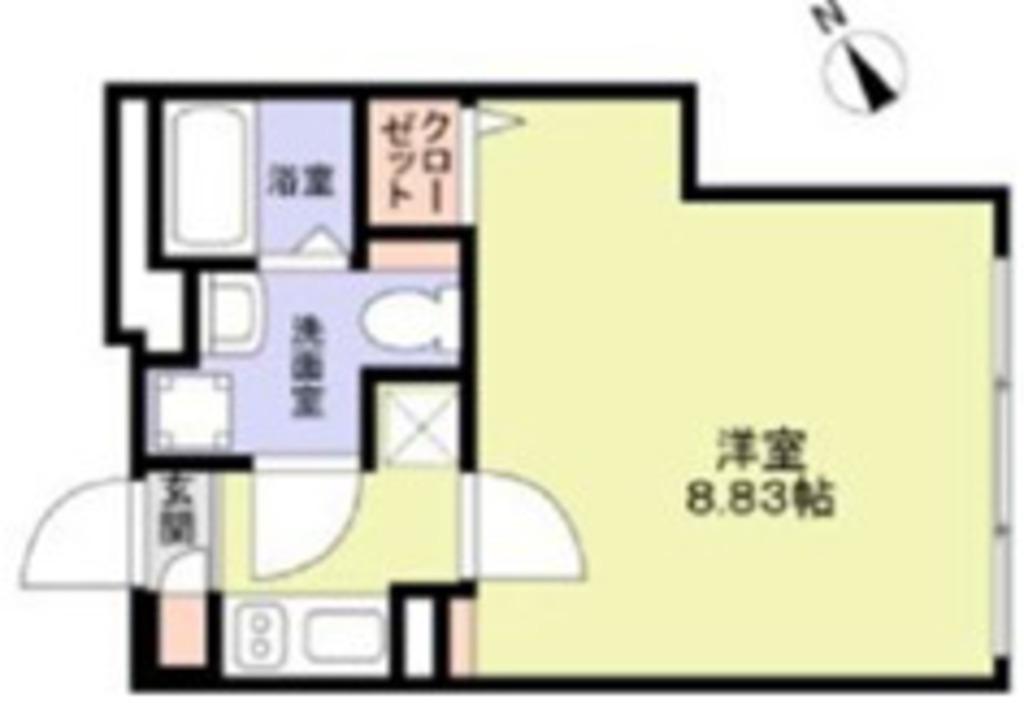 ザレジデンス市谷台町(1K/1階)の間取り写真
