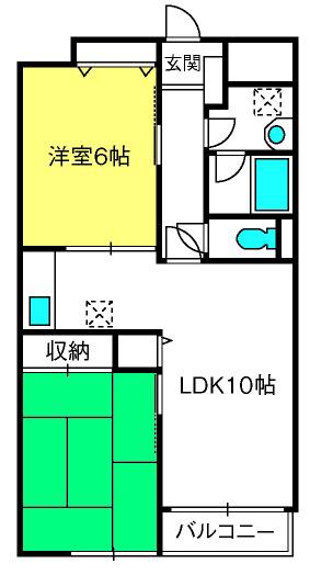 ポケットパークイースト(2LDK/5階)の間取り写真