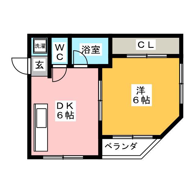 SOCIA長良(1DK/3階)の間取り写真