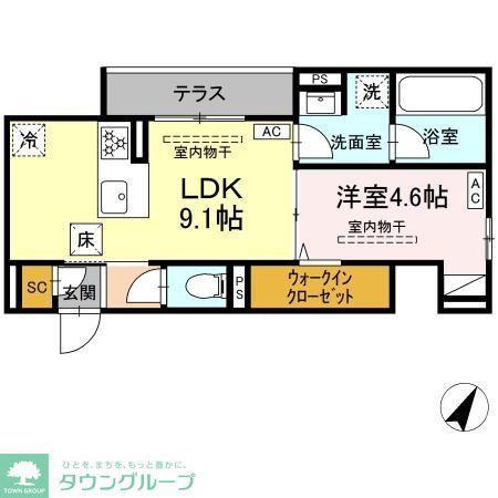 アリアリュクス(1LDK/3階)の間取り写真