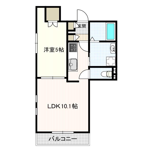 BLUME(1LDK/1階)の間取り写真