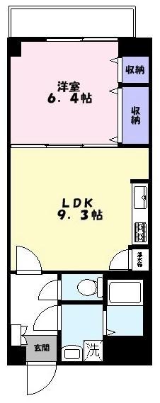プレゼンス2(1LDK/5階)の間取り写真