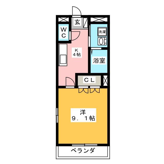 コンビブレ(1K/1階)の間取り写真