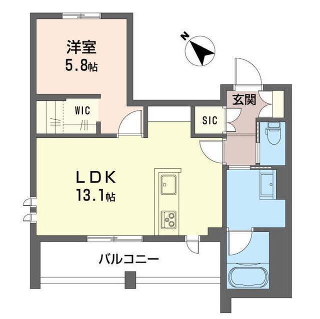 コンティキュール熊之堂(1LDK/4階)の間取り写真
