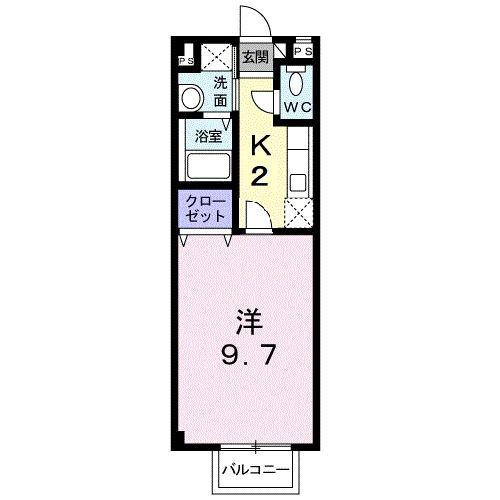 カサデル・ソール(1K/1階)の間取り写真