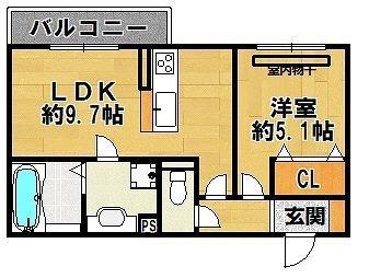 メゾン・ド・ジュエル(1LDK/3階)の間取り写真