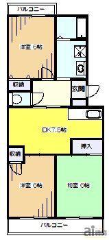 パークヒル20番館(3DK/3階)の間取り写真