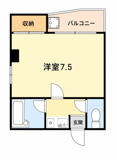大谷ビル(1K/4階)の間取り写真