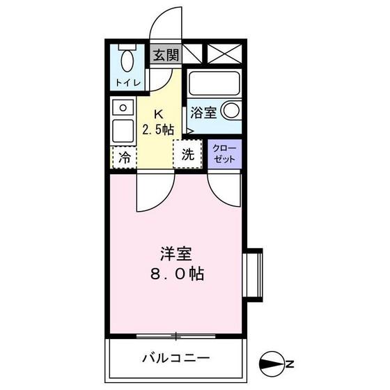 パルミラ津高(1K/5階)の間取り写真