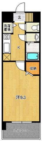 ノーブル広島駅前(1K/5階)の間取り写真