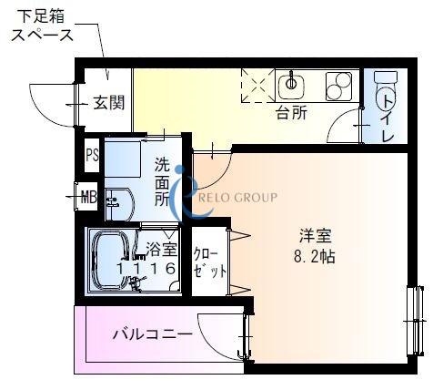 フジパレス平野郷III番館(1K/1階)の間取り写真