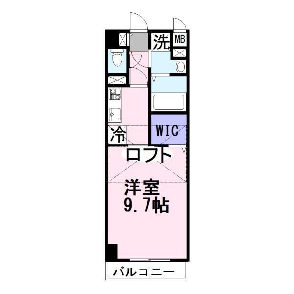 クレアトール/2F(1K/2階)の間取り写真