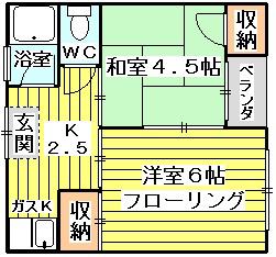 モリハイム豊新A棟(2K/3階)の間取り写真