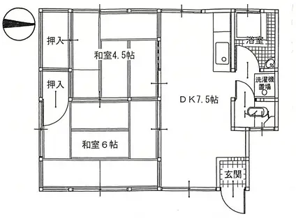 山崎アパート(2DK/2階)の間取り写真