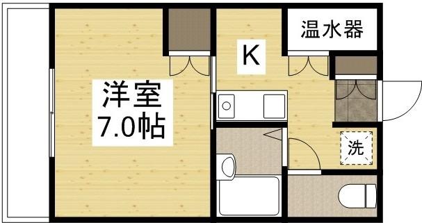ライフコート(1K/2階)の間取り写真