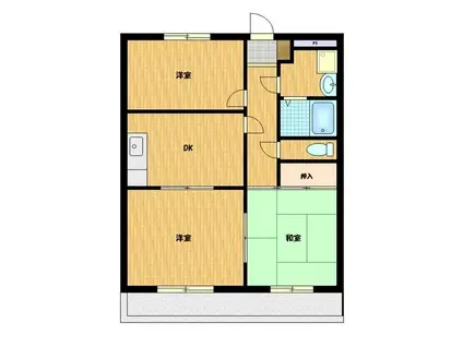 ユトリロ神ノ郷(3DK/1階)の間取り写真