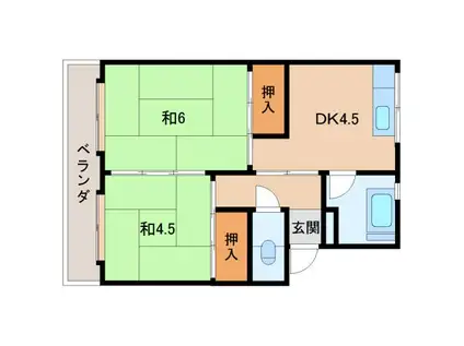 増田マンション(2DK/2階)の間取り写真