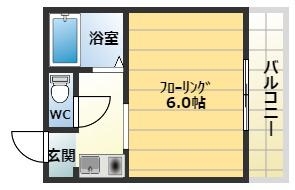 レジュールIGA(1K/2階)の間取り写真