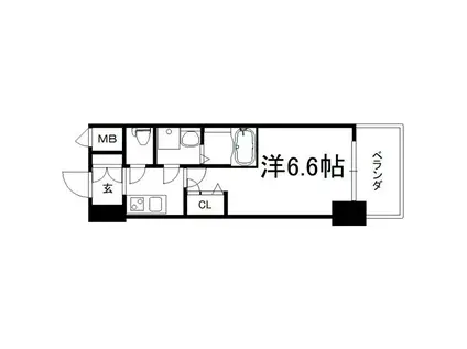 レジュールアッシュTAISHO LEGANT(1K/8階)の間取り写真