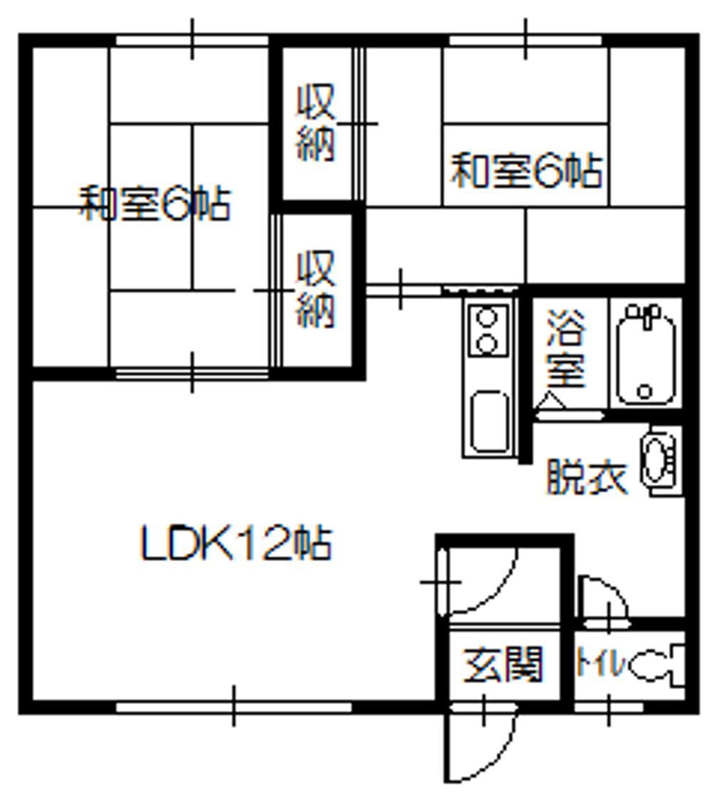 コーポエトワールC(2LDK/1階)の間取り写真