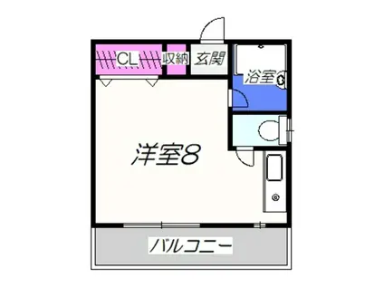 アルモカーサMOZU(ワンルーム/1階)の間取り写真