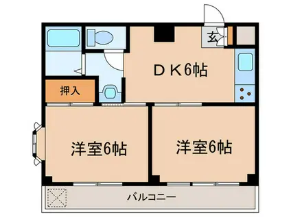 クレールマンション(2DK/3階)の間取り写真