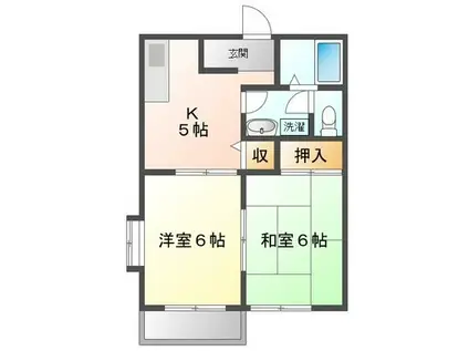 カームホーム(2K/2階)の間取り写真