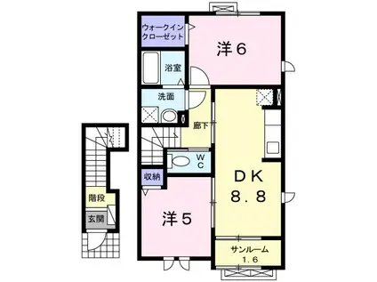 メゾン 大泉 II(2DK/2階)の間取り写真