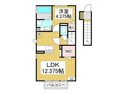 リサイア稲田(1LDK/2階)の間取り写真