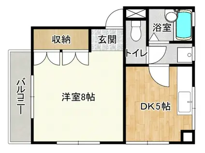 アパーション秀浩(1DK/2階)の間取り写真