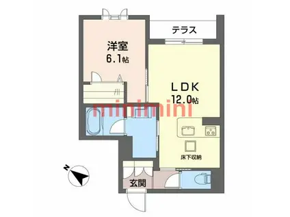 シャーメゾン アメニティ(1LDK/1階)の間取り写真