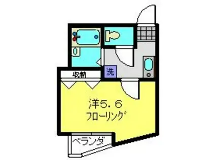 カーナYOKOHAMA(1K/1階)の間取り写真