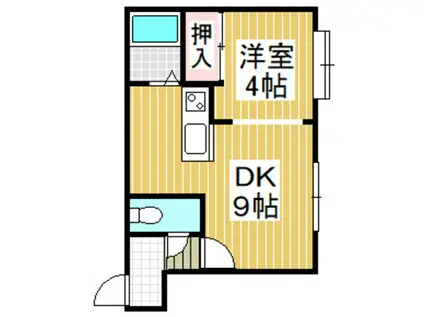 ステラ日吉B(1DK/3階)の間取り写真