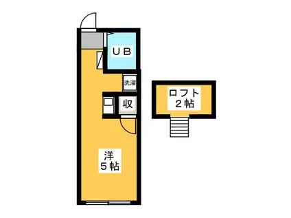 HILLS創聖(ワンルーム/2階)の間取り写真