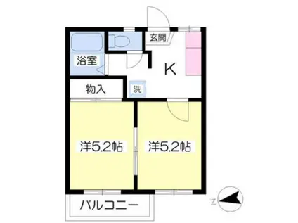 星が丘シティA(2K/1階)の間取り写真