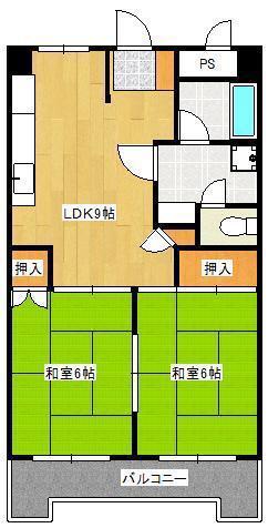 南国産業ビル(2LDK/7階)の間取り写真