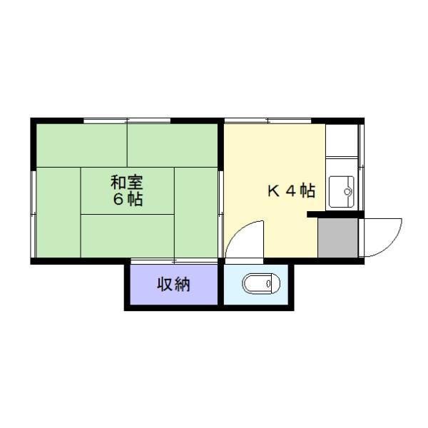 第二小林荘(1K/1階)の間取り写真