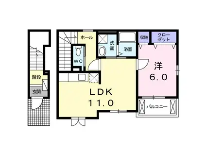 グランヒルズ(1LDK/2階)の間取り写真