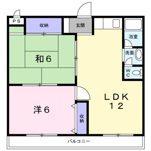 中村第一ビル(2LDK/5階)の間取り写真
