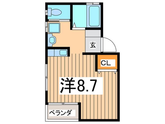 不二ハイム衣笠(ワンルーム/2階)の間取り写真