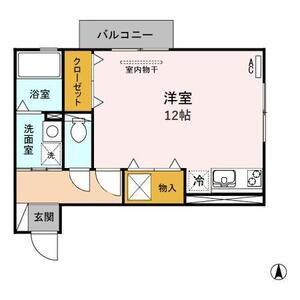 レセンテ花水木 A棟(ワンルーム/1階)の間取り写真