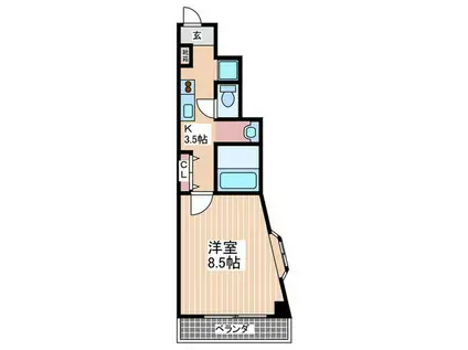 シャルム豊明(1K/6階)の間取り写真
