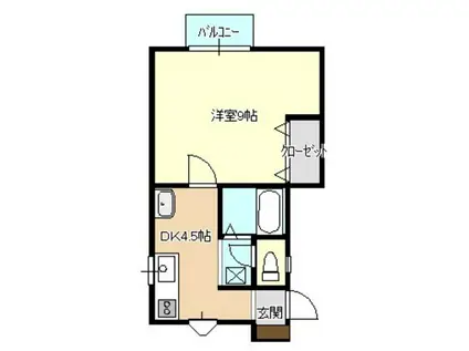 カーサアルピナ(1K/2階)の間取り写真