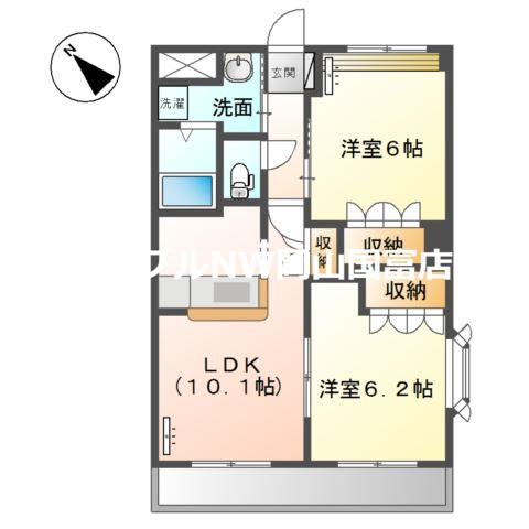 PALAZZO DEL SOLE(2LDK/1階)の間取り写真