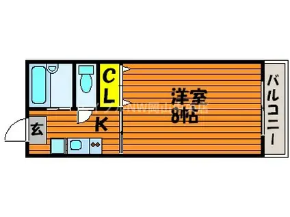 サンハイツ岡大II(1K/3階)の間取り写真