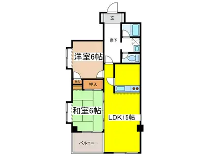 デュークヒルズ(2LDK/3階)の間取り写真